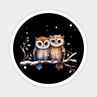 Cute Snow Owls Magnet